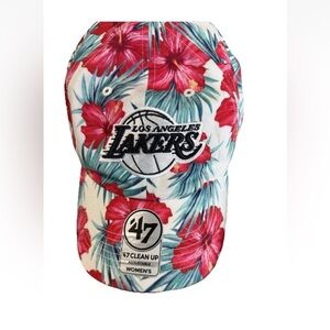 LA Lakers Women’s 47 Brand SnapBack Hat Cap Hawaiian Floral Design NWT Pink NBA